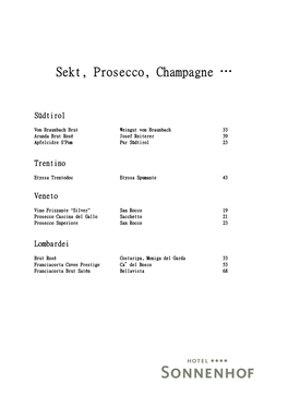 Sekt, Prosecco, Champagne …