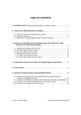 Table of Contents