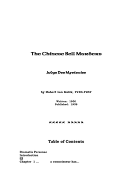 The Chinese Bell Murders