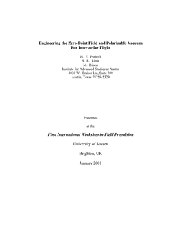 Engineering the Zero-Point Field and Polarizable Vacuum for Interstellar Flight