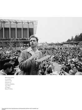 Mario Savio Speaks to Assembled Students at the University of California, Berkeley, 