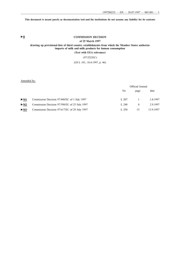 COMMISSION DECISION of 25 March 1997 Drawing