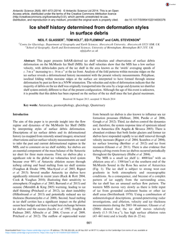 Ice Shelf History Determined from Deformation Styles in Surface Debris