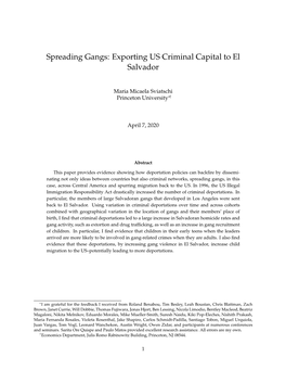 Spreading Gangs: Exporting US Criminal Capital to El Salvador