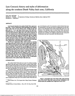 Late Cenozoic History and Styles of Deformation Along the Southern Death Valley Fault Zone, California