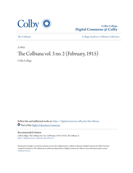 The Colbiana Vol. 3 No. 2 (February, 1915)