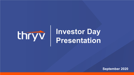 Investor Day Presentation