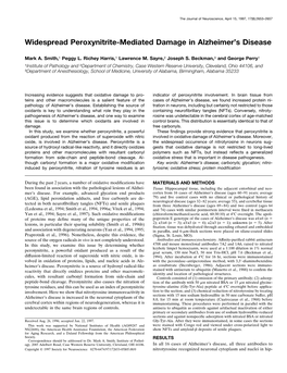 Widespread Peroxynitrite-Mediated Damage in Alzheimer's Disease