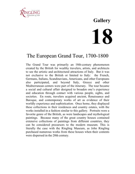 Gallery the European Grand Tour, 1700-1800