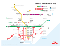 TTC Subway and Streetcar Map (Printable) – September 2019