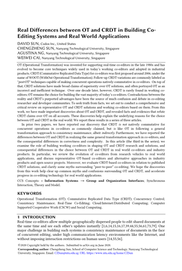 Real Differences Between OT and CRDT for Co-Editors