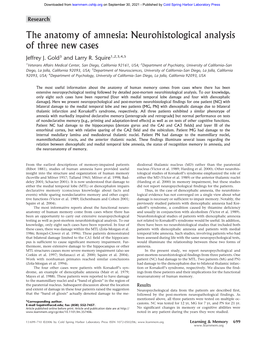 The Anatomy of Amnesia: Neurohistological Analysis of Three New Cases Jeffrey J