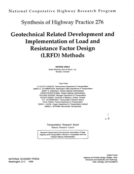 Implementation of Load and Resistance Factor Desigt Li Ff Efìl N,Rfaflr.-Ã O \I-¡.[\R U, Iyt\.Lllarllr)