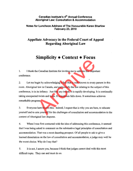 Appellate Advocacy in the Federal Court of Appeal Regarding Aboriginal Law