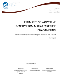 Aberdeen Lake Wolverine DNA Mark-Recapture 2013-14