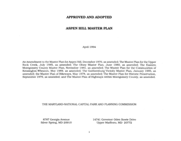 Aspen Hill Master Plan