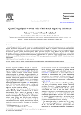 Quantifying Signal-To-Noise Ratio of Mismatch Negativity in Humans.Pdf