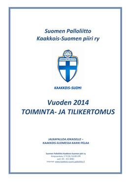 Vuoden 2014 TOIMINTA- :A TILIKERTOMUS