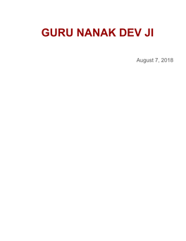 Guru Nanak Dev Ji