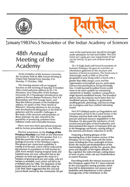 48Th Annual Meeting of the Academy