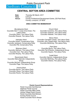 (Public Pack)Agenda Document for Central Sefton Area Committee, 09