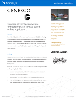 Genesco Streamlines New-Hire Onboarding with Trinisys-Based