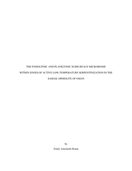 The Endolithic and Planktonic Subsurface Microbiome Within Zones of Active Low-Temperature Serpentinization in the Samail Ophiolite of Oman