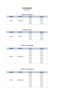 Schedule Kapal Juni 2021 Departure City Jakarta