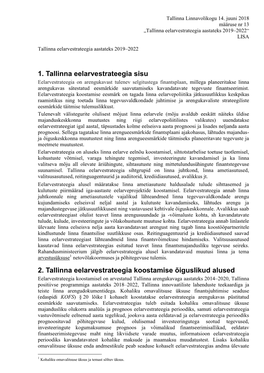 1. Tallinna Eelarvestrateegia Sisu 2. Tallinna Eelarvestrateegia