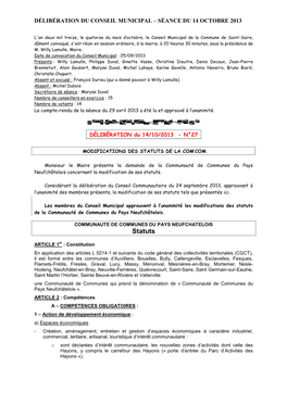 L'an Deux Mil Six, Le Deux Du Mois De Novembre, Le Conseil Municipal De