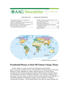 Presidential Plenary to Kick Off Climate Change Theme