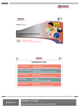 Ecosystem Processes-I (Part-2)