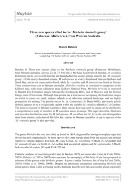 Nuytsia the Journal of the Western Australian Herbarium 22(2): 75–92 Published Online 28 May 2012