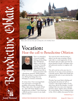 Vocation: Hear the Call to Benedictine Oblation