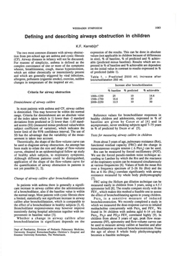 Defining and Describing Airways Obstruction in Children