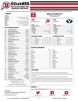 UTAH (7-2) at BYU (8-2) Saturday, Dec