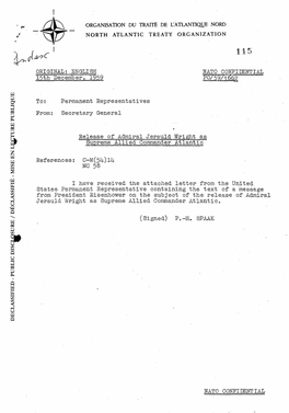 MISE EN LECTURE PUBLIQUE LECTURE EN - MISE / DÉCLASSIFIÉ DISCLOSURE - PUBLIC DECLASSIFIED NATO OOITPI DENTXAL P0/59/16 J'c2