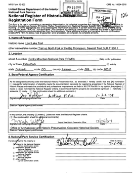 National Register of Histori Registration Form