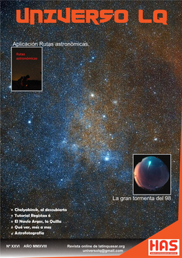 1) Aplicación Rutas Astronómicas. Para Los Aficionados a La Astronomía Es Impor - Tante La Observación Visual Del Cielo Nocturno