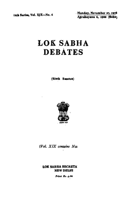 Lok Sabha Debates