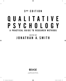 Qualitative Psychology: Grounded Theory