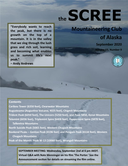 The SCREE Mountaineering Club of Alaska September 2020