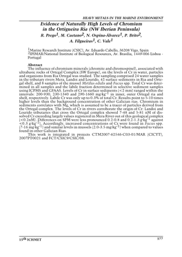 Evidence of Naturally High Levels of Chromium in the Ortigueira Ria (NW Iberian Peninsula) R