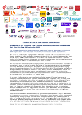 Ensuring Access to Safe Abortion Across Europe Statement by The
