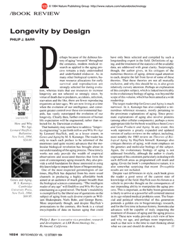 And Why We Age As Our Impending Ability to Manipulate the Aging Pro• U11i1·Ersi1y Press