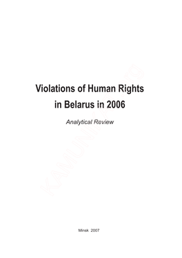 Violations of Human Rights in Belarus in 2006
