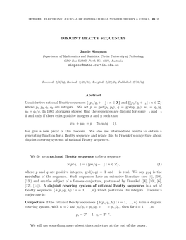 Disjoint Beatty Sequences