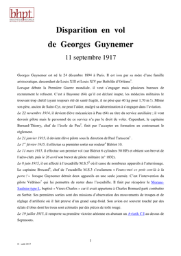 Disparition En Vol De Georges Guynemer 11 Septembre 1917