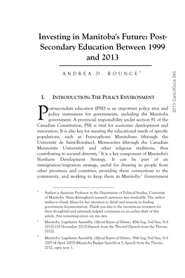 Post- Secondary Education Between 1999 and 2013