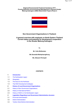Non Government Organisations in Thailand